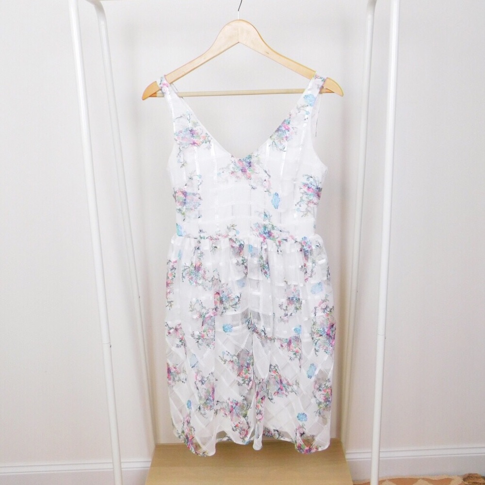 Maeve White Floral Fit and Flare Spring Dress